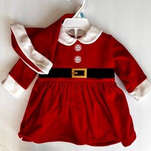 NWOT Carter's 3 Piece Red Santa Outfit- Dress, Bloomers and Hat-6 Months